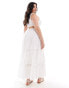 Yours tiered maxi skirt in white