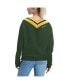 Women's Green Green Bay Packers Heidi Raglan V-Neck Sweater