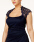 Plus Size Ruched Lace Gown