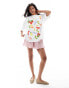 ASOS DESIGN oversized t-shirt with food print in white