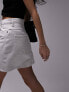 Topshop denim high waist skirt in white