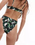 Topshop abstract print triangle bikini top in multi