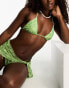 Motel pami bikini top in paisley abstract green