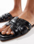 Stradivarius flat sandal in black