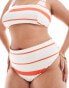 ASOS DESIGN Curve Mia mix & match high leg high waist bikini bottom in tomato stripe