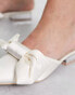 Be Mine Bridal Alezae bow front backless slippers in ivory