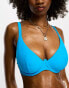 ASOS DESIGN Fuller Bust mix and match step front underwired bikini top In bright blue