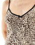 Pull&Bear contrast trim cami mini dress in leopard print