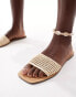 Bershka woven flat sandals in sand