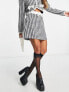 Sister Jane a-line mini skirt in navy and white check with bow co-ord