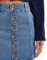 Wrangler denim mini skirt in mid wash