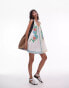 Topshop mini cross stitch embroidered strappy dress in multi