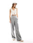 Object wide leg trousers in grey stripe