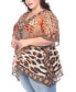 Plus Size Short Caftan with Tie-Up Neckline