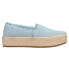 TOMS Valencia Platform Espadrille Slip On Womens Blue Flats Casual 10019798T-45