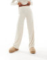 Vero Moda Petite rib jersey dad trouser co-ord in stone