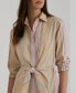 Women's Striped Tie-Waist Broadcloth Shirtdress