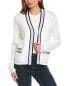 Forte Cashmere Tipped V-Neck Cashmere-Blend Cardigan Women's