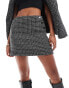 ASOS DESIGN tailored boucle mini skirt co-ord in mono