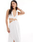 Missyempire ring detail cut out halterneck maxi dress in white