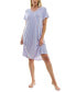 Women's Short-Sleeve V-Neck Sleep Dress