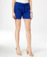 INC International Concepts women's Belted Linen Shorts Blue 2