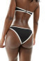 Stradivarius bikini bottom with contrast stitch in black