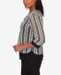 Women's Opposites Attract Striped Texture Top with Necklace