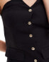 Urban Threads structured corset top with gold buttons in black