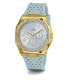 Guess Damen Armbanduhr ZEST Multifunktion hellblau, gold 39 mm GW0694L1