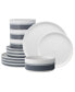 ColorStax Stripe 12 Piece Dinnerware Set