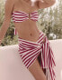 4th & Reckless x Luana Barron paloma bandeau stripe bikini top in cherry red