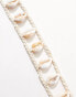 My Accessories shell trim macrame belt in cream