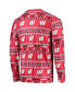 Комплект пижамы Concepts Sport Red Wisconsin Badgers Ugly Sweater Long Sleeve T-shirt and Pants Sleep Set