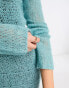 COLLUSION open stitch knitted mini dress in blue