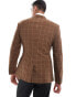 ASOS DESIGN skinny suit jacket in brown tonal check