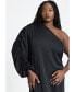 Plus Size Gathered Sleeve Column Dress