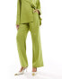 4th & Reckless satin wide leg trousers co-ord in lime