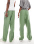 Weekday Unisex Seth linen trousers in green exclusive to ASOS