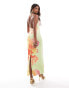 ASOS DESIGN cross knotted strap maxi dress in colour pop floral print