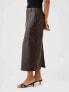 Vegan Leather Cargo Midi Skirt