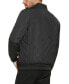 Men's Quilted Baseball Jacket with Rib-Knit Trim