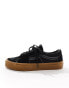 Vans sk8-low trainers in black with gum sole