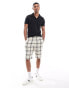 Hollister johnny collar jacquard knit polo in black