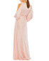 Mac Duggal Tied Keyhole Cold-Shoulder Bishop Sleeve Gown Women's