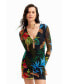 Women's Tropical tulle mini dress