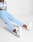 ASOS DESIGN high waist 'slouchy' mom jeans in light blue