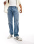 Levi's 555 relaxed straight utility jeans in mid blue