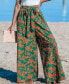 Women's Tropical Tie Waist Wide Leg Pants