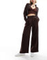 Urban Revivo relaxed wide leg tailored trousers in umber